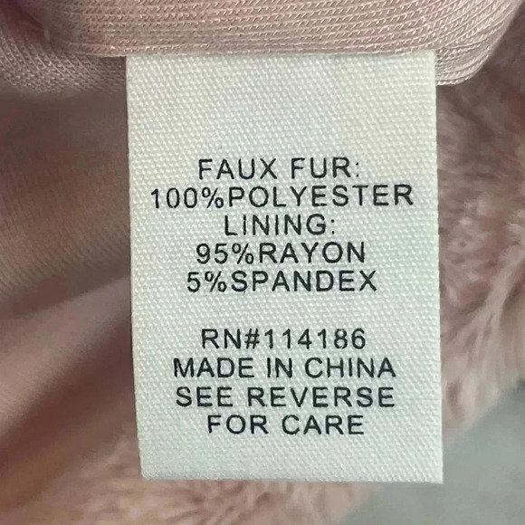 NWT adyson parker XS Cameo Rose Pink Short Sleeve Faux Fur Sherpa Top Shirt NEW - Picture 7 of 10